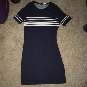 Blue & white fitted dress